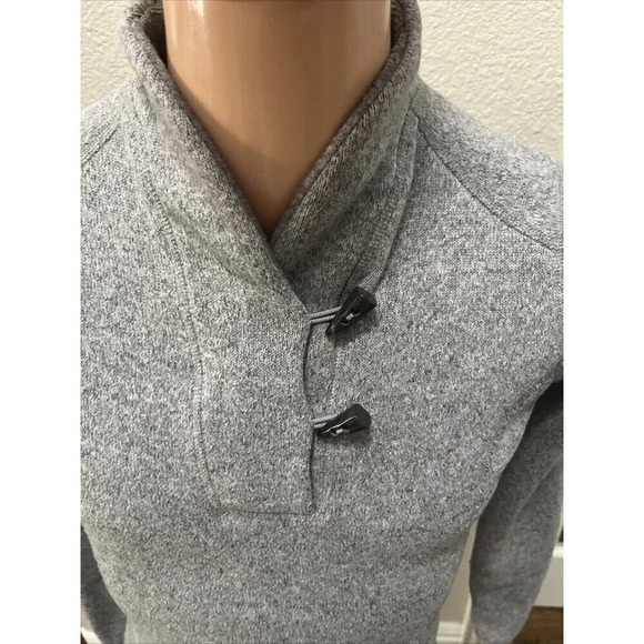 North Face Size M Womens Sweatshirt Pullover Gray Quarter Button  Gray Heather - Picture 2 of 6